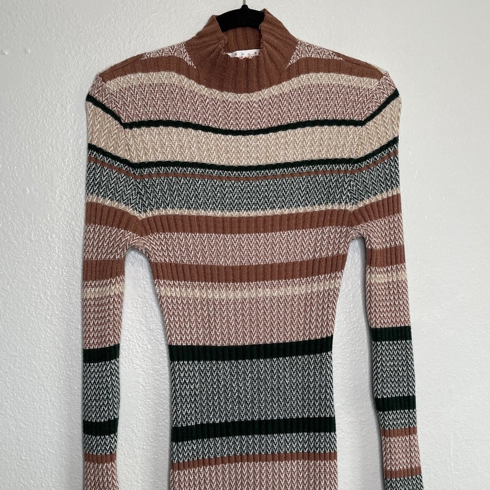 Sweet Generis Ribbed Multi Colorblock Midi Dress S/M View 3